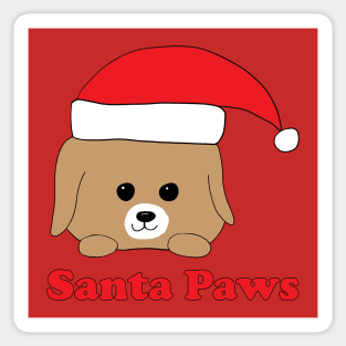 Santa Paws Dog in Christmas Hat Sticker